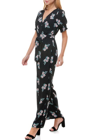 Imbracaminte Femei ROW A Floral Smocked Sleeve Jumpsuit Blksage image12