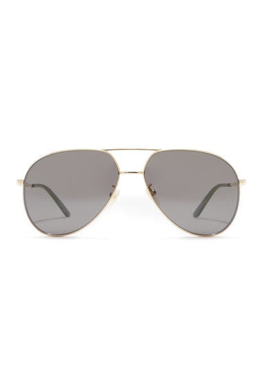 Ochelari Femei Gucci 61mm Aviator Sunglasses Gold Gold Grey