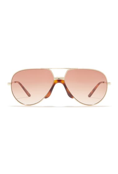 Ochelari Femei Gucci 56mm Aviator Fashion Sunglasses Gold Gold Brown