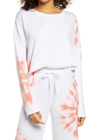 Imbracaminte Femei BP All Weekend Crop Sweatshirt White Placed Tie Dye image