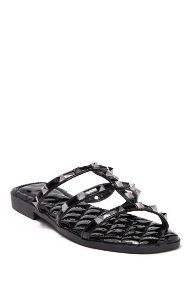 Incaltaminte Femei Wild Diva Lounge Studded Quilted Footbed Slide Sandal Black image4