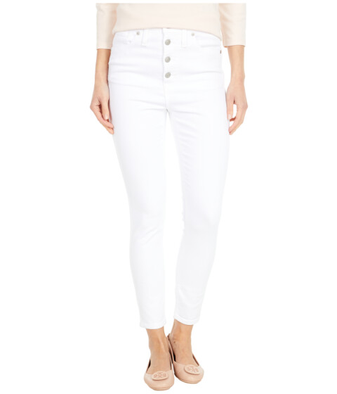 Imbracaminte Femei Madewell 10quot High-Rise Skinny Crop Jeans in Pure White Button-Front Edition Pure White