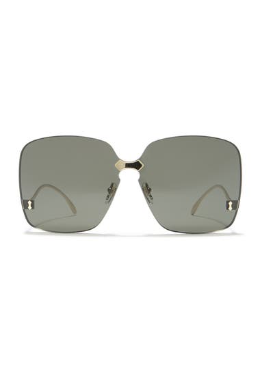 Ochelari Femei Gucci 99mm Oversized Sunglasses Gold Gold Grey
