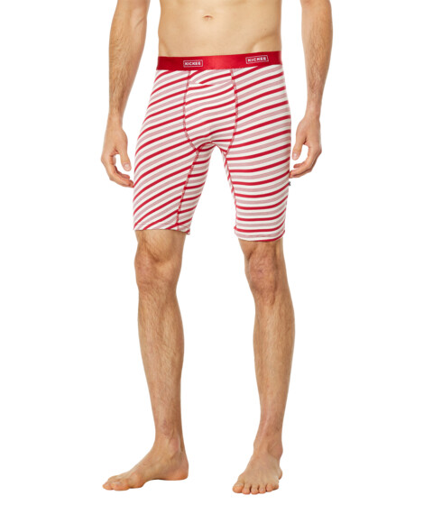Imbracaminte Barbati Kickee Pants Long Boxer Brief with Top Fly Crimson Candy Cane Stripe