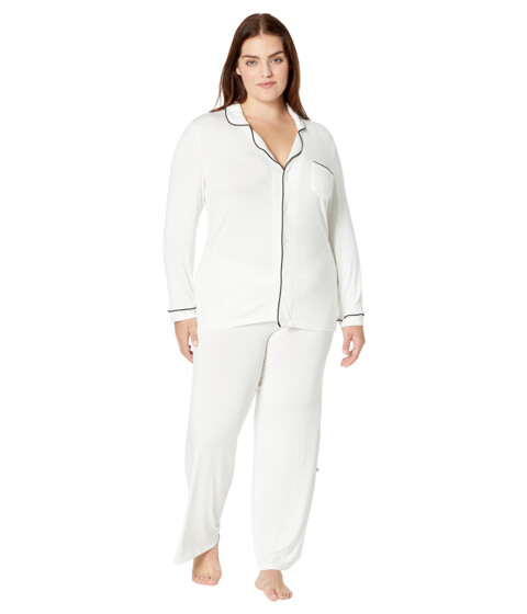 Imbracaminte Femei Kickee Pants Collared Pajama Set NaturalMidnight