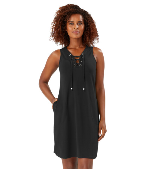 Imbracaminte Femei Tommy Bahama Color-Block Lace-Up Spa Dress Black