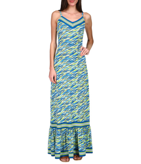 Imbracaminte Femei MICHAEL Michael Kors Petite Sixties Wave Maxi Dress Bright Limeade