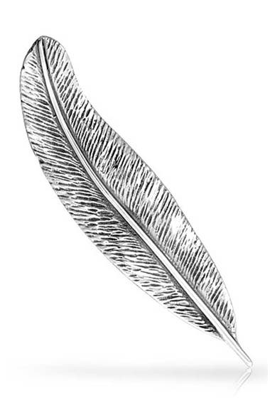 Bijuterii Femei Bling Jewelry Sterling Silver Feather Leaf Pin Brooch Silver