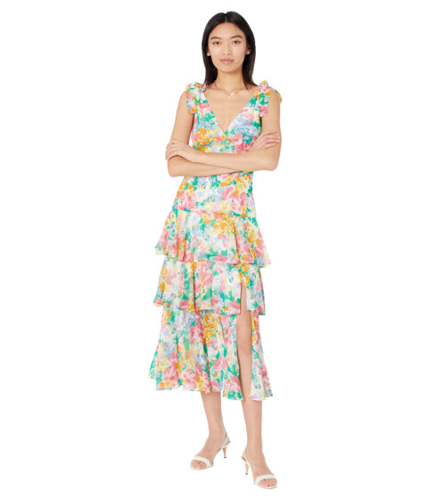 Imbracaminte Femei WAYF Hampton Tiered Midi Dress Watercolor Floral image0