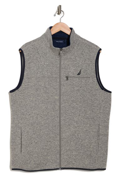 Imbracaminte Barbati Nautica Zip Front Fleece Sweater Vest Stone Grey Heather