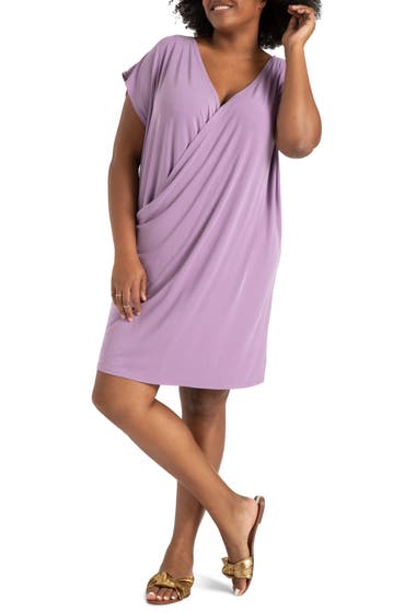 Imbracaminte Femei ELOQUII Surplice T-Shirt Dress Misty Lilac