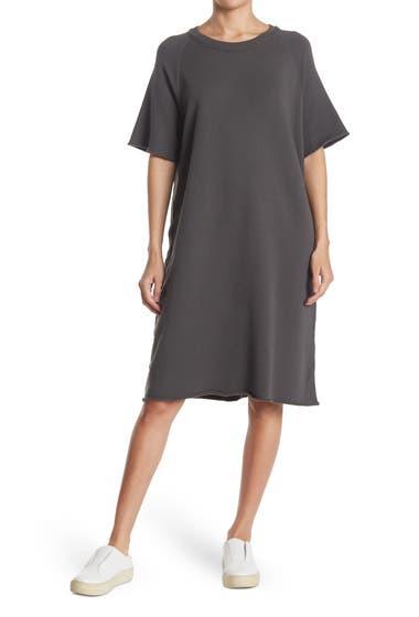Imbracaminte Femei Eileen Fisher Raglan Organic Cotton Sweatshirt Dress Slate