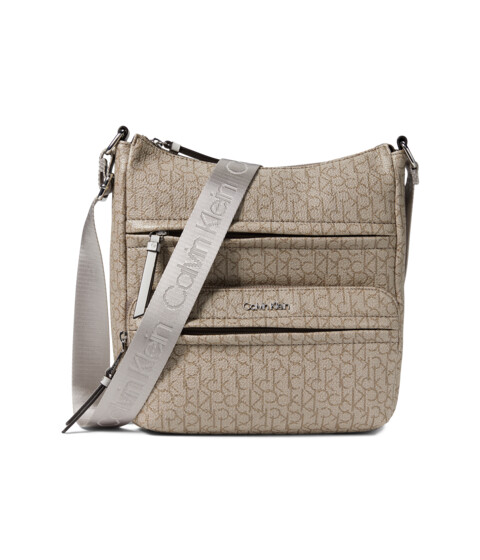 Genti Femei Calvin Klein Kiara Signature Messenger Bag Mini Textured AlmondTaupeDove