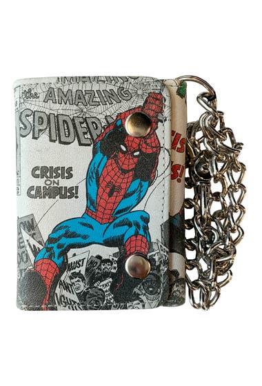 Genti Barbati Marvel Spider-Man Swinging Trifold Chain Wallet Multi