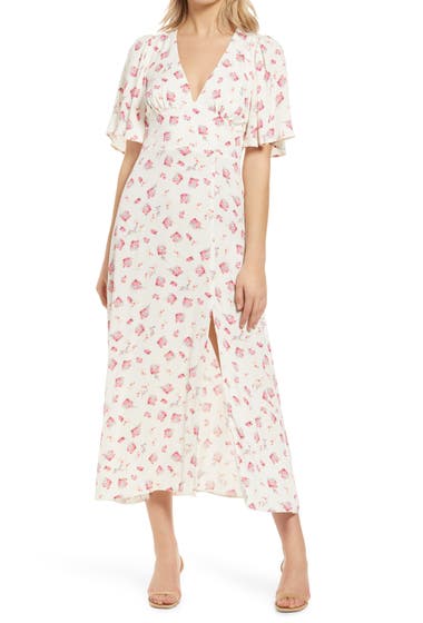 Imbracaminte Femei AFRM Zelda Open Back Midi Dress Blanc Blush Floral