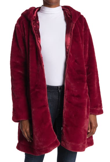 Imbracaminte Femei Urban Republic Faux Fur Coat Burgundy