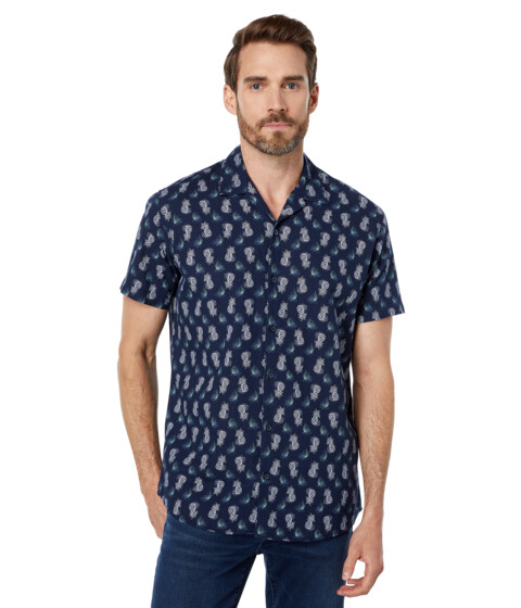 Imbracaminte Barbati Selected Homme Classic Linen Short Sleeve Shirt Sky Captain Pineapple
