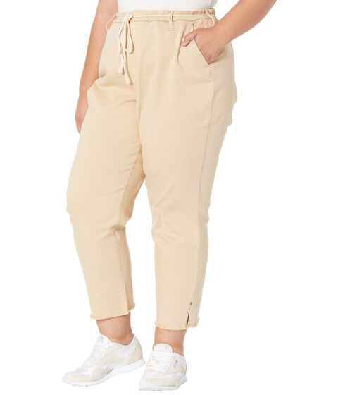 Imbracaminte Femei NYDJ Plus Size Plus Size Relaxed Stretch Twill Trousers with Fray Hem in Warm Sand Warm Sand