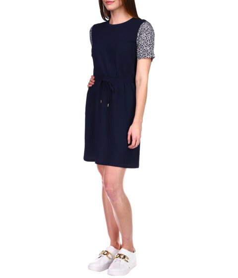 Imbracaminte Femei MICHAEL Michael Kors Graphic Logo Combo T-Dress Midnight BlueWhite