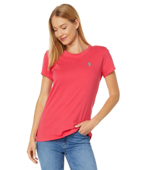 Imbracaminte Femei US POLO ASSN Stretch Crew Neck Tee Rouge Red