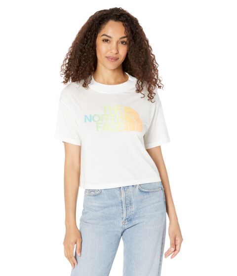 Imbracaminte Femei The North Face Half Dome Cropped Short Sleeve Tee TNF WhiteApricot Ice Dye Ombre Fill