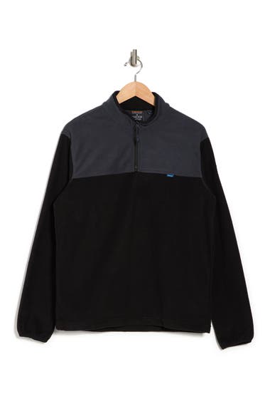 Imbracaminte Barbati HAWKE AND CO HAWKE AND CO Fleece Rugged 14 Zip Pullover Black Carbon
