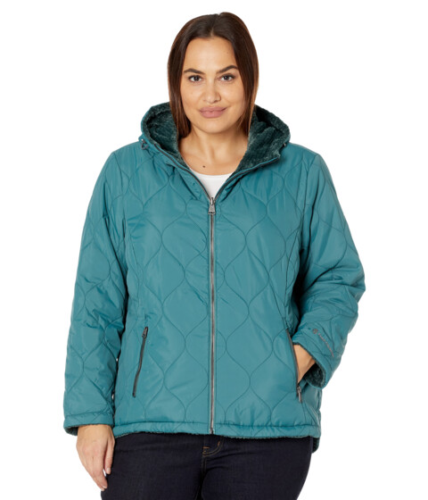 Imbracaminte Femei Free Country Plus Size Cloud Lite Reversible Jacket with Hood Basil image
