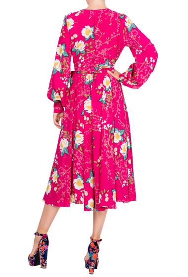 Imbracaminte Femei Meghan LA Lilypad Wrap Midi Dress Lotus Cranberry image1