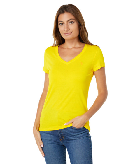 Imbracaminte Femei US Polo Assn Iconic V-Neck Tee Scoring Yellow