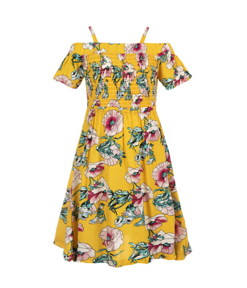 Imbracaminte Femei Madden Girl Tropical Floral Juniper Dress w Smocked Top (ToddlerLittle KidsBig Kids) Yellow