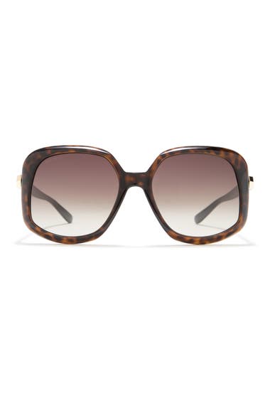 Ochelari Femei Jimmy Choo Amadas 56mm Oversized Sunglasses Dark Havana Brown image