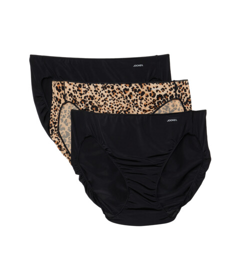 Imbracaminte Femei Jockey No Panty Line Promise Tactel Bikini 3-Pack BlackIconic CheetahBlack