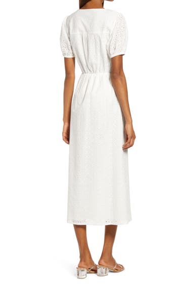 Imbracaminte Femei MINKPINK Idalia Cotton Eyelet Midi Dress Off White image1