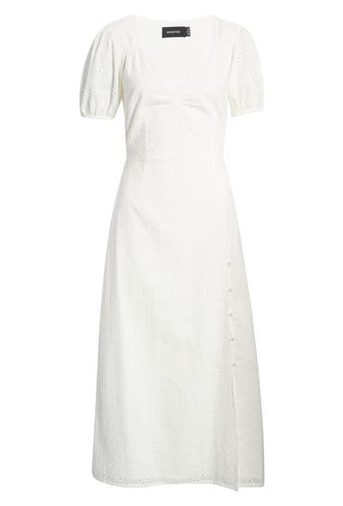 Imbracaminte Femei MINKPINK Idalia Cotton Eyelet Midi Dress Off White image5