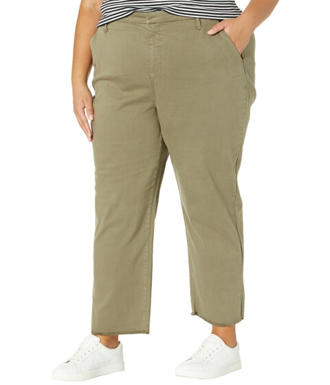 Imbracaminte Femei NYDJ Plus Size Relaxed Stretch Twill Trousers with Fray Hem in Moss Moss