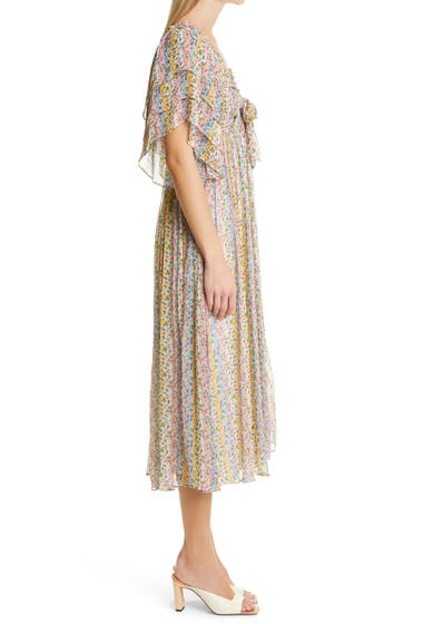 Imbracaminte Femei BYTIMO Floral Front Tie Georgette Midi Dress Flowers image2