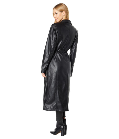 Imbracaminte Femei Avec Les Filles Belted Faux Leather Trench Black image1