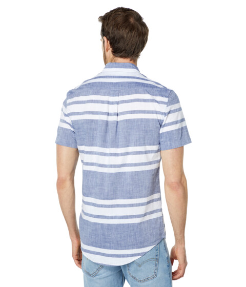 Imbracaminte Barbati US Polo Assn Short Sleeve Yarn-Dye Slub Stripe Woven Shirt Marina Blue image1