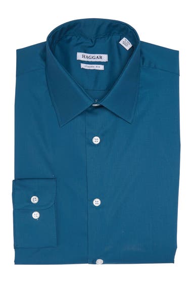 Imbracaminte Barbati HAGGAR Classic Fit Solid Dress Shirt Turquoise Solid image