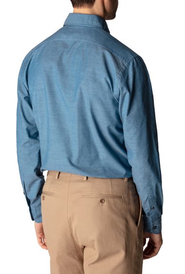 Imbracaminte Barbati Eton Contemporary Fit Cotton Silk Casual Shirt Green image2