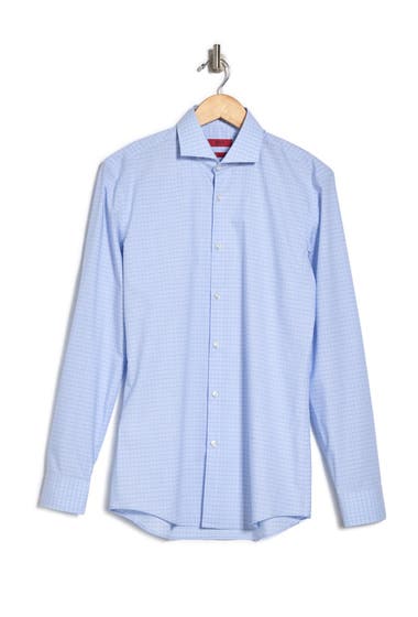 Imbracaminte Barbati BOSS Hugo Boss Grid Print Dress Shirt LightPastel Blue image2