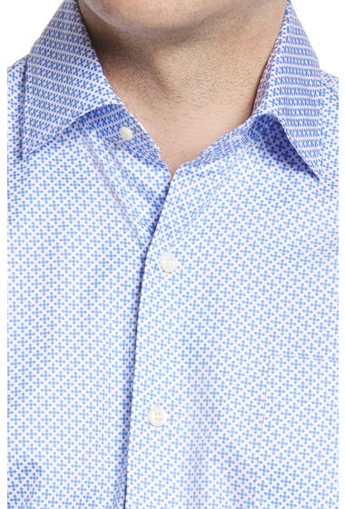 Imbracaminte Barbati Peter Millar Warneke Geo Print Short Sleeve Button-Up Shirt White image1