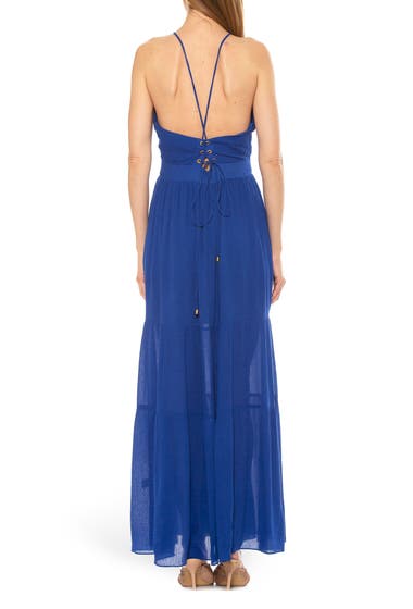 Imbracaminte Femei ALEXIA ADMOR Kira Ruffled Halter Neck Maxi Dress Bright Blue image1