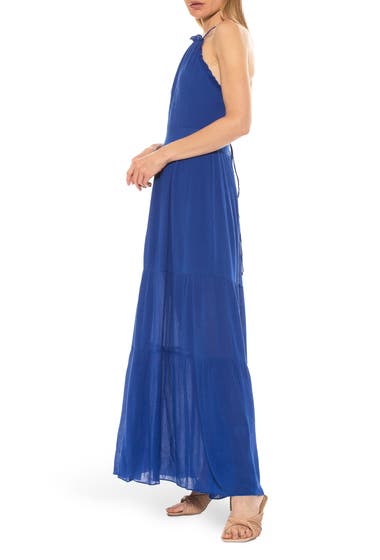 Imbracaminte Femei ALEXIA ADMOR Kira Ruffled Halter Neck Maxi Dress Bright Blue image2