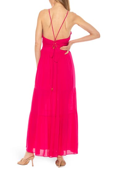 Imbracaminte Femei ALEXIA ADMOR Kira Ruffled Halter Neck Maxi Dress Bright Pink image1