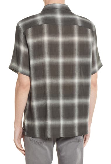 Imbracaminte Barbati AllSaints Mens Landa Relaxed Fit Plaid Short Sleeve Button-Up Shirt Candlelit Black image2