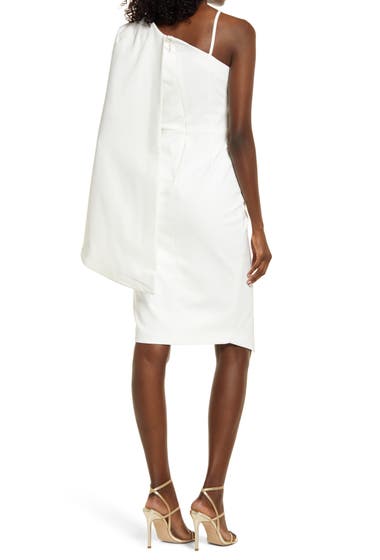 Imbracaminte Femei LAVISH ALICE One-Shoulder Cape Sleeve Cocktail Sheath Dress White image1