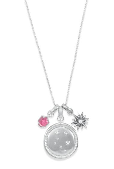 Bijuterii Femei Kendra Scott Rhodium Plated Libra Charm Necklace Berry Illusion image1