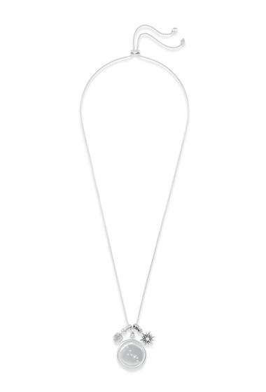 Bijuterii Femei Kendra Scott Rhodium Plated Taurus Charm Necklace Clear Glass image1