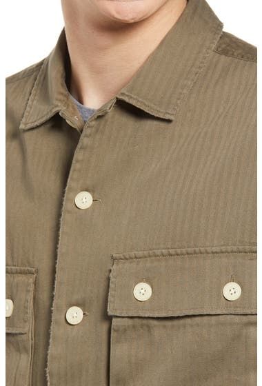 Imbracaminte Barbati AllSaints Vanguard Herringbone Twill Shirt Jacket Khaki Green image1